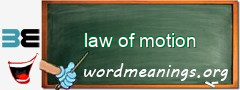 WordMeaning blackboard for law of motion